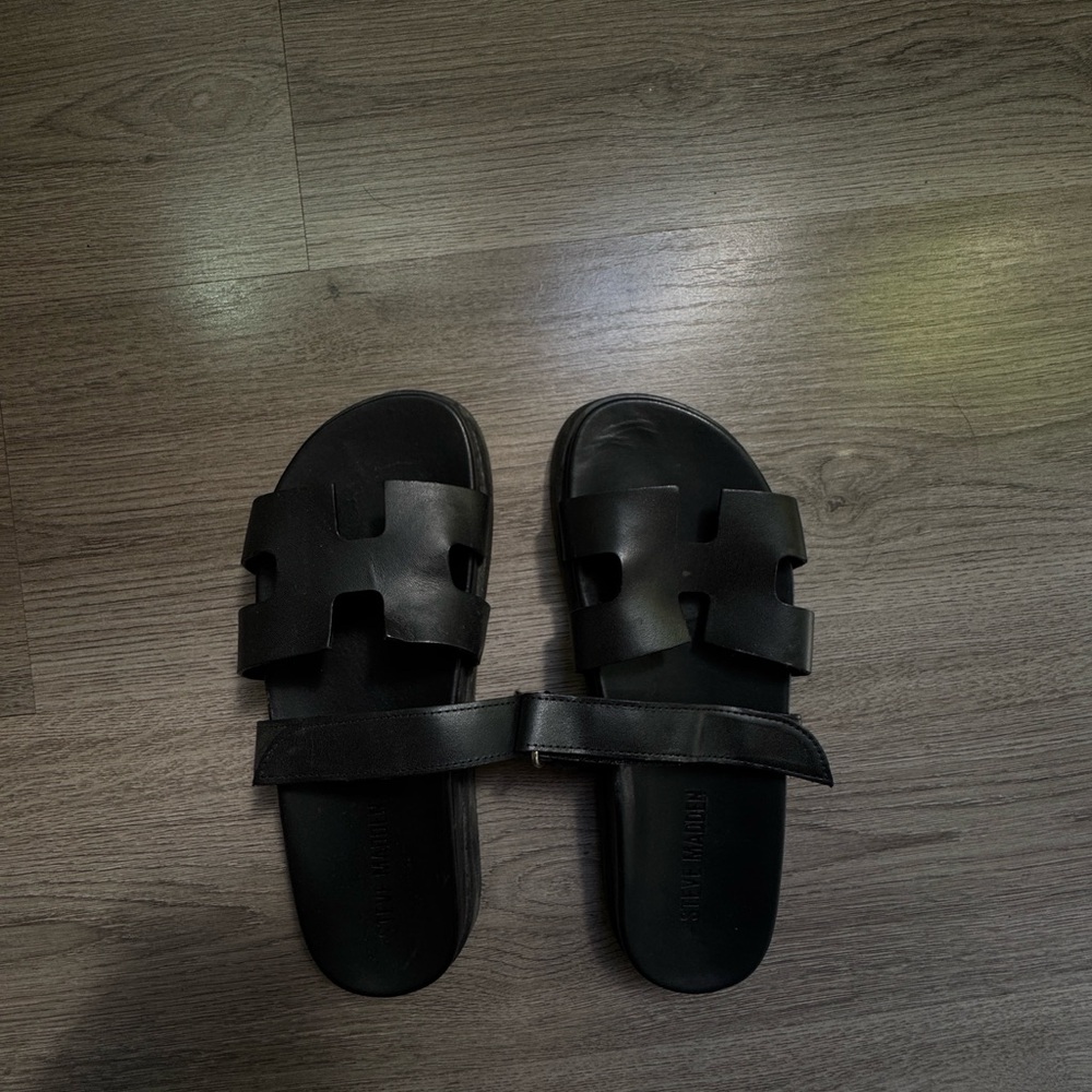 Steve Madden Black Slide Sandals